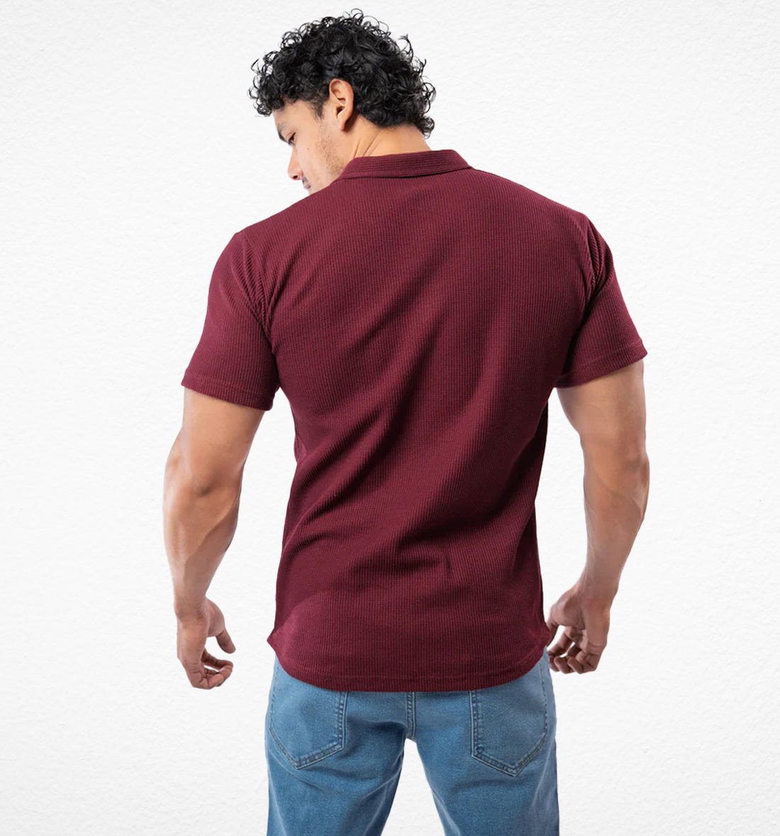 Maroon Zipper polo
