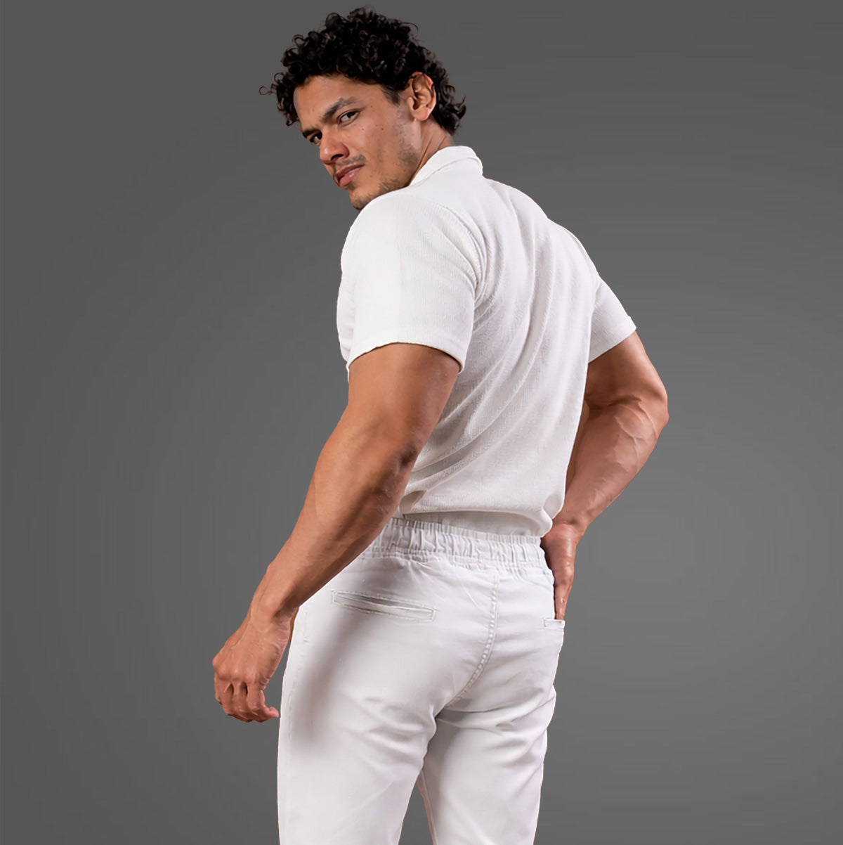 White Denim Joggers