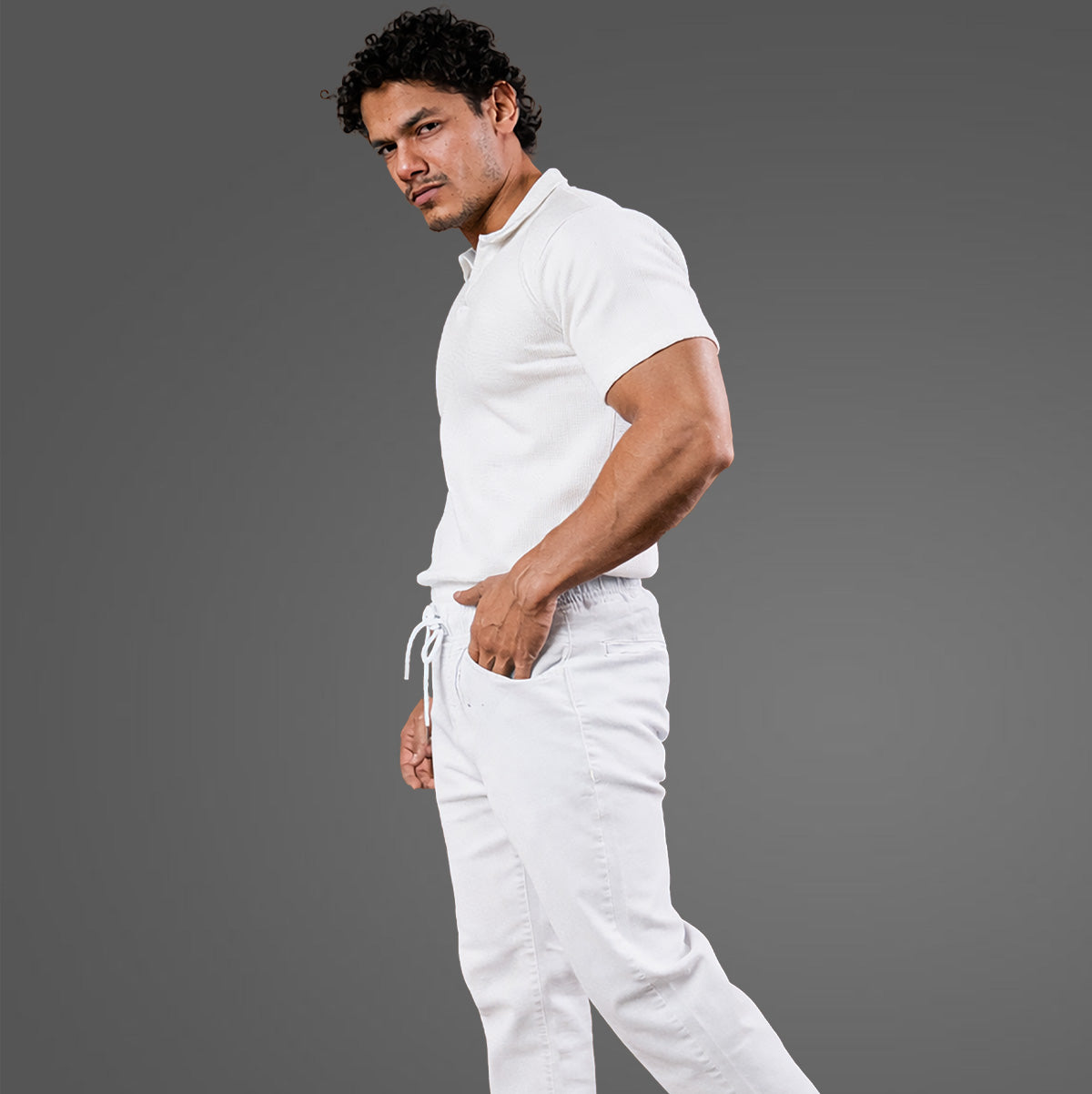White Denim Joggers