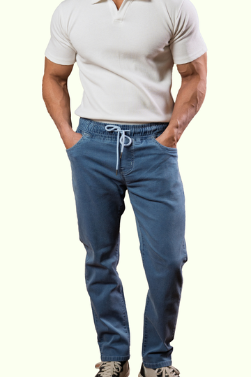 Ice Blue Denim Joggers