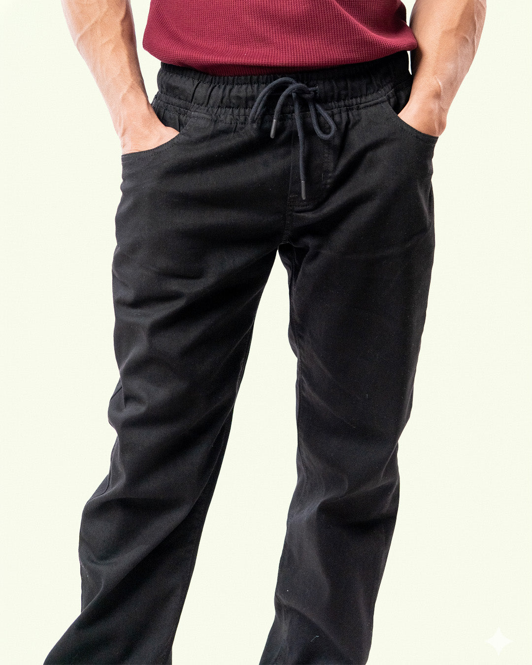 Black Denim Joggers