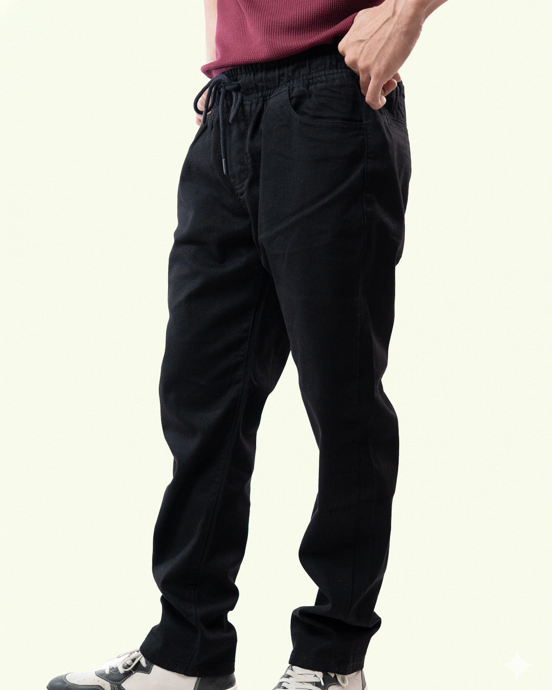 Black Denim Joggers
