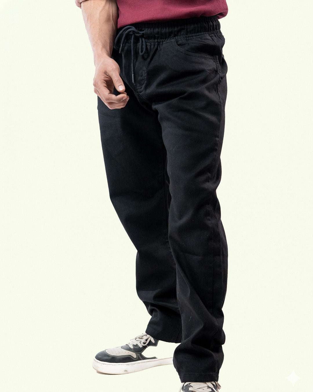 Black Denim Joggers