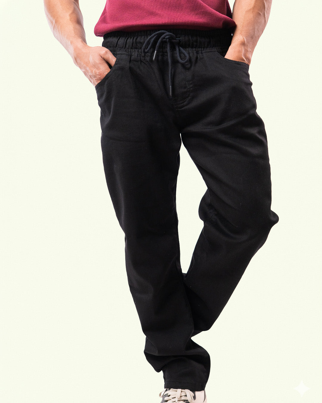 Black Denim Joggers