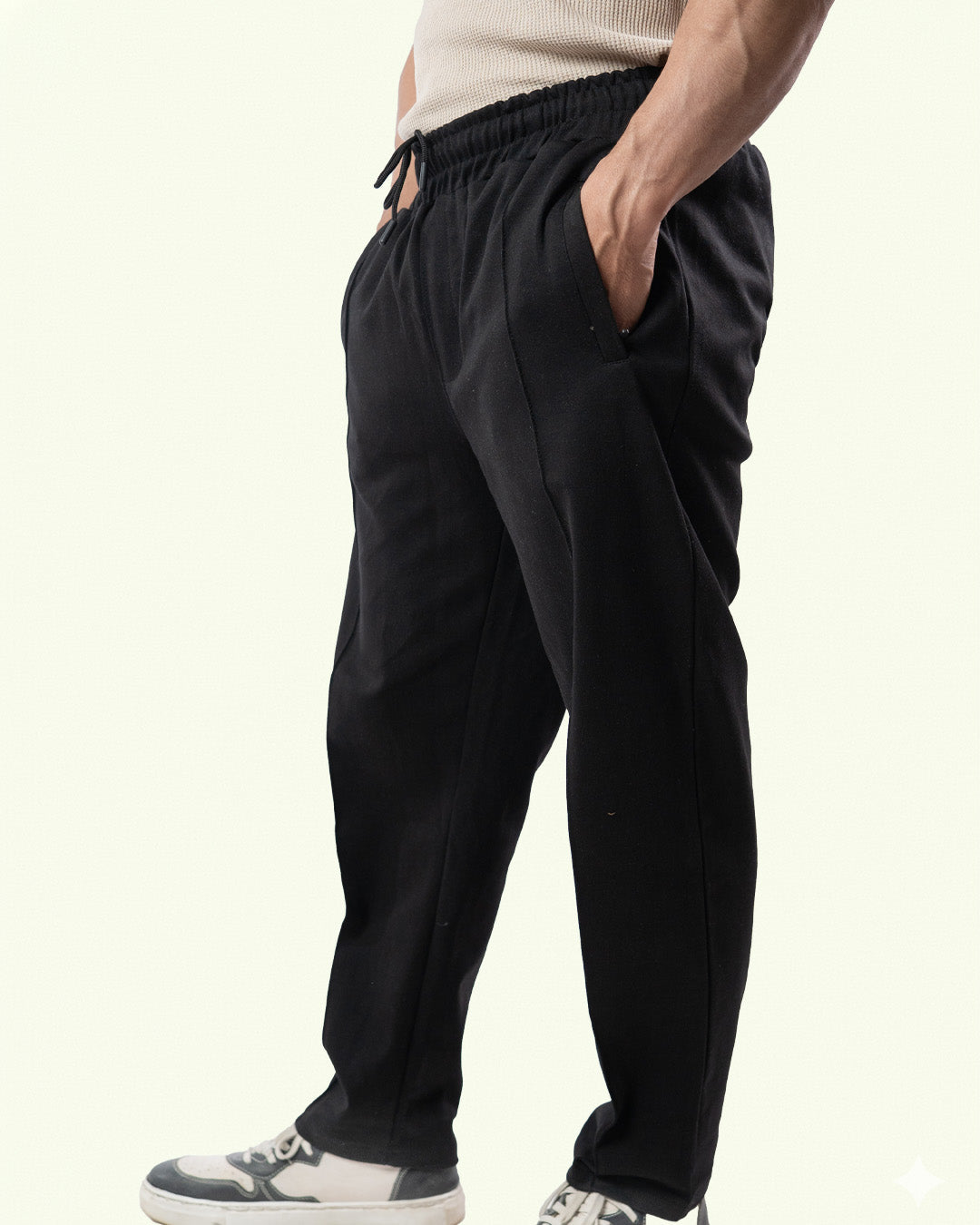 Black Stapered Trouser