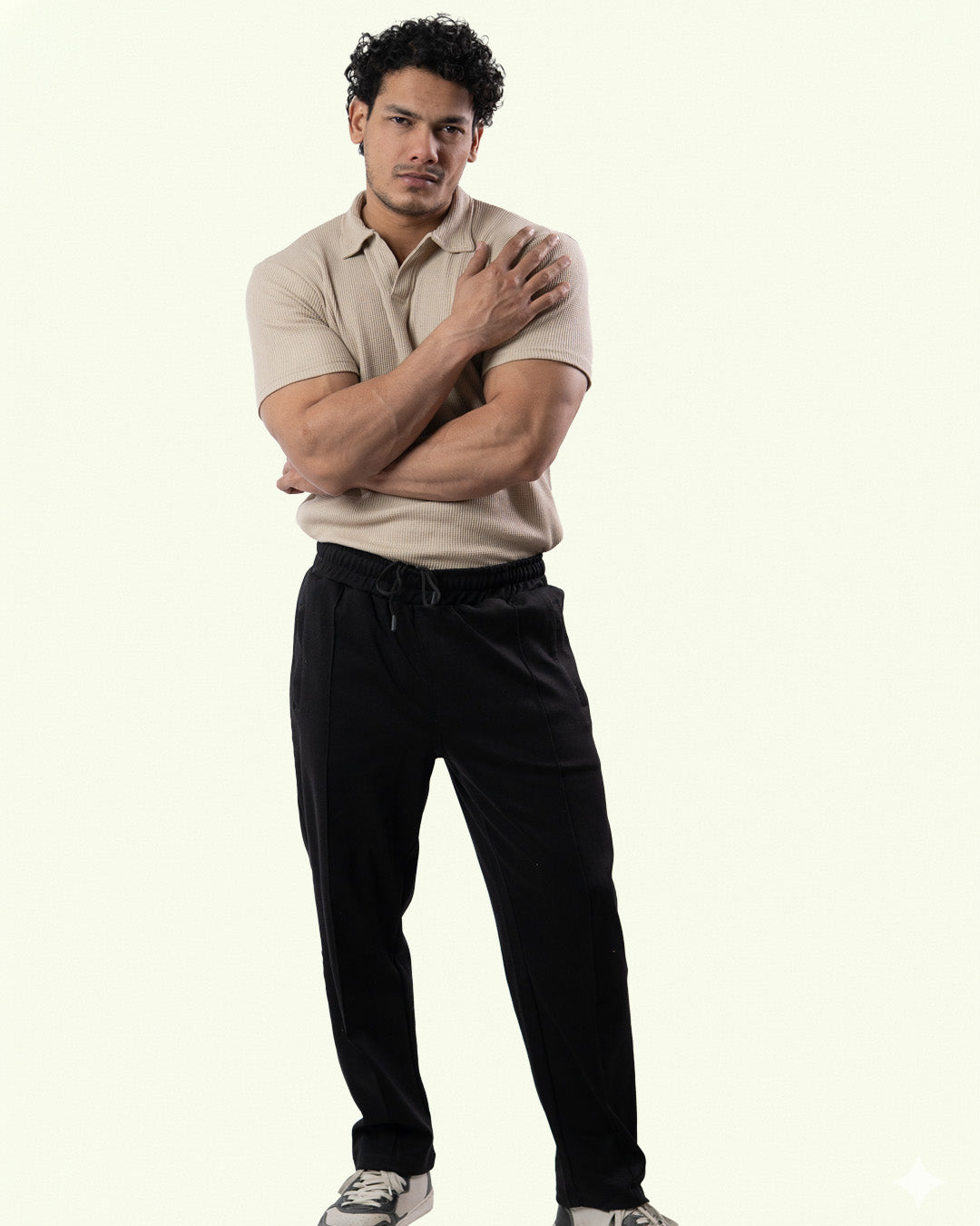 Black Stapered Trouser