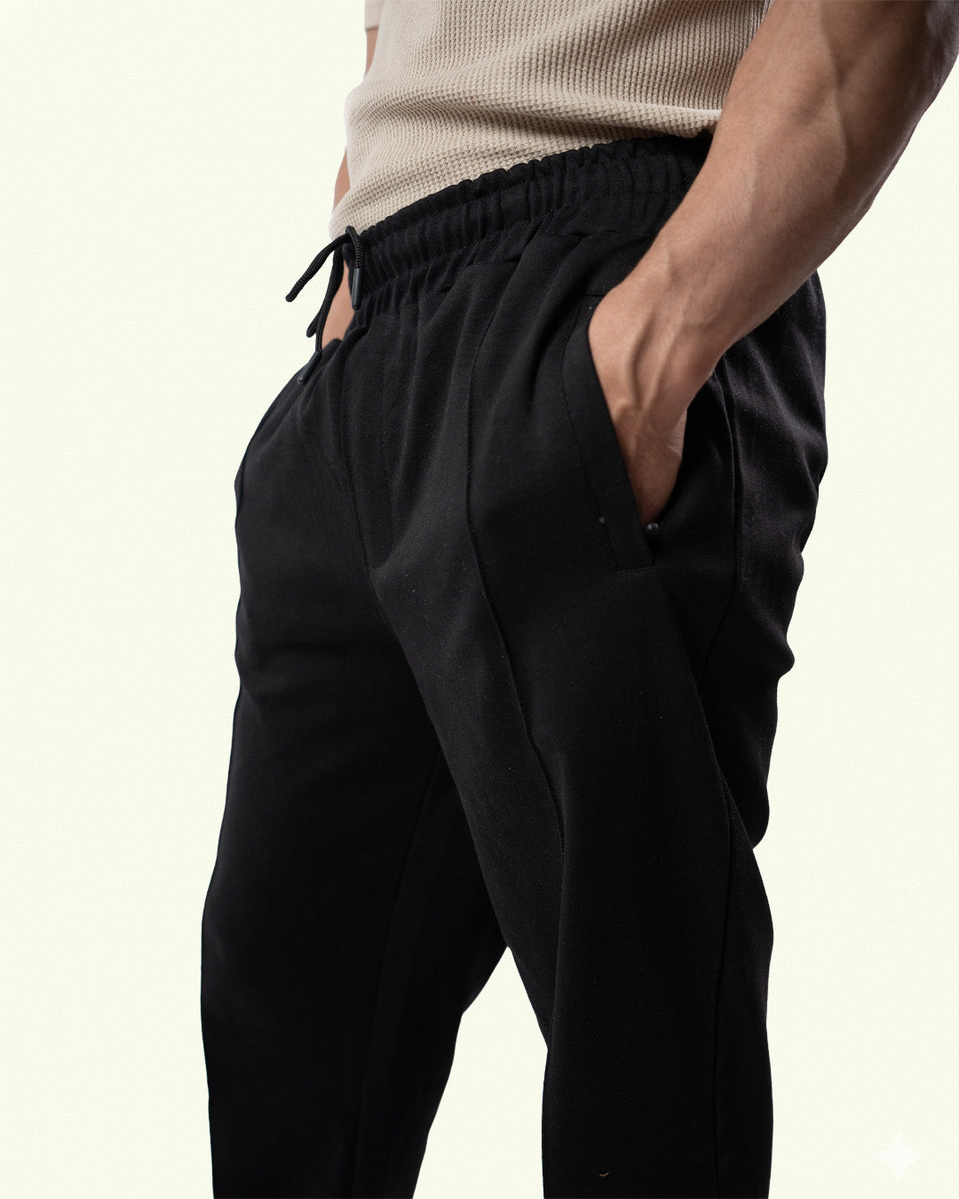 Black Stapered Trouser