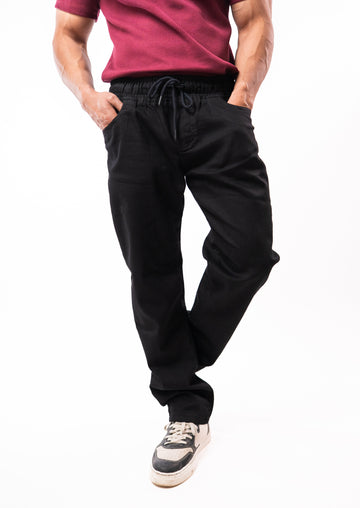 Black Denim Joggers