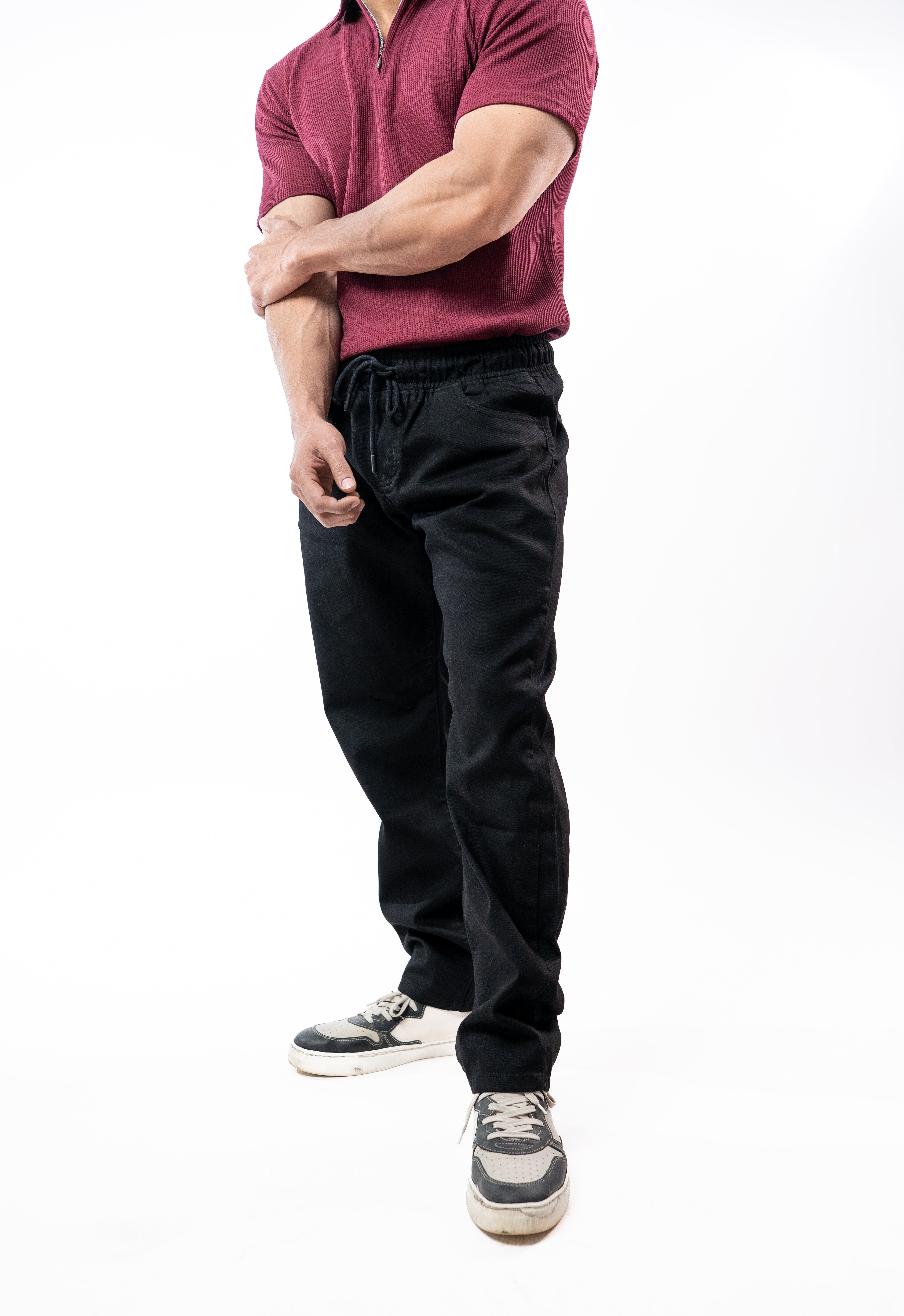 Black Denim Joggers
