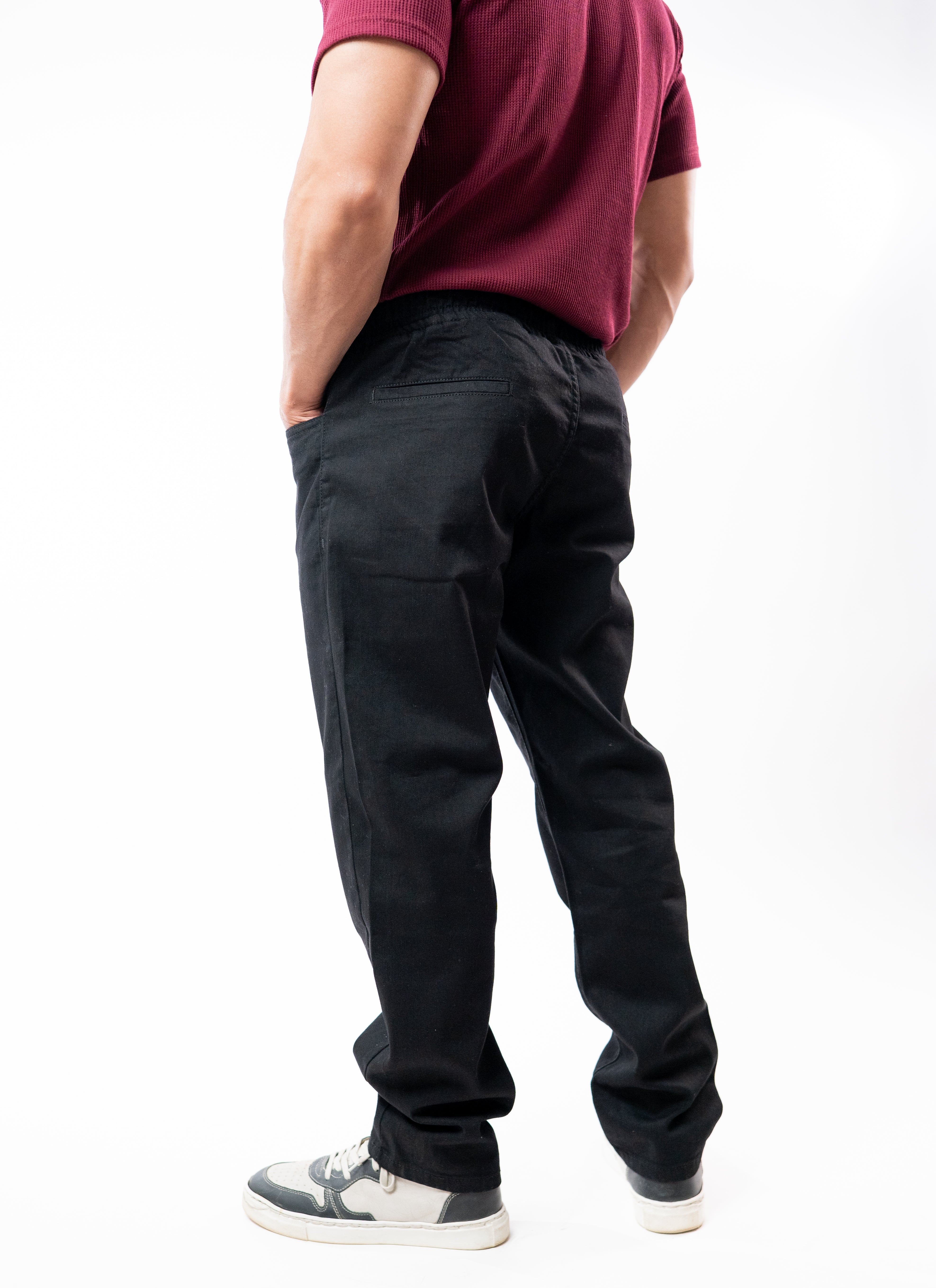 Black Denim Joggers