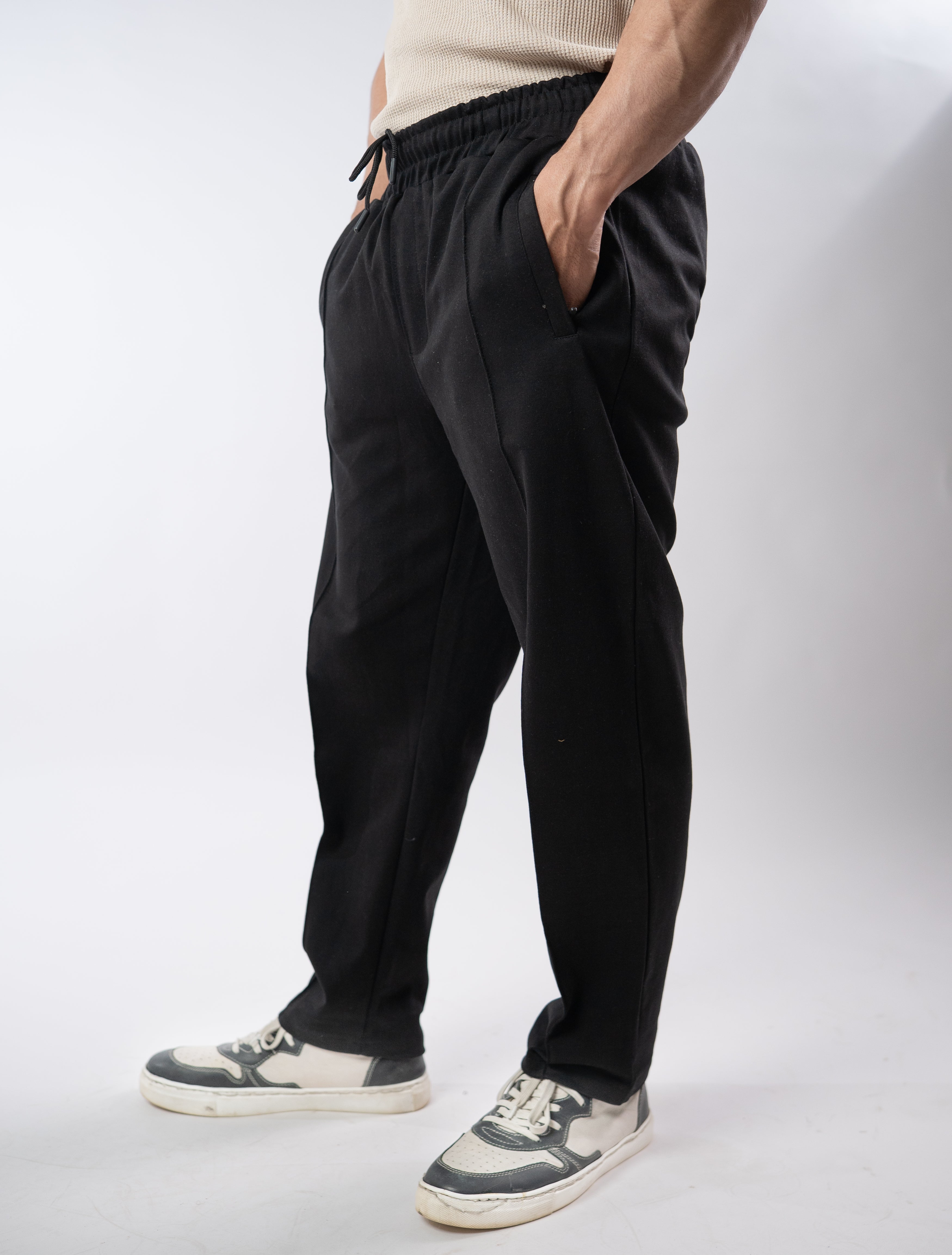 Black Stapered Trouser