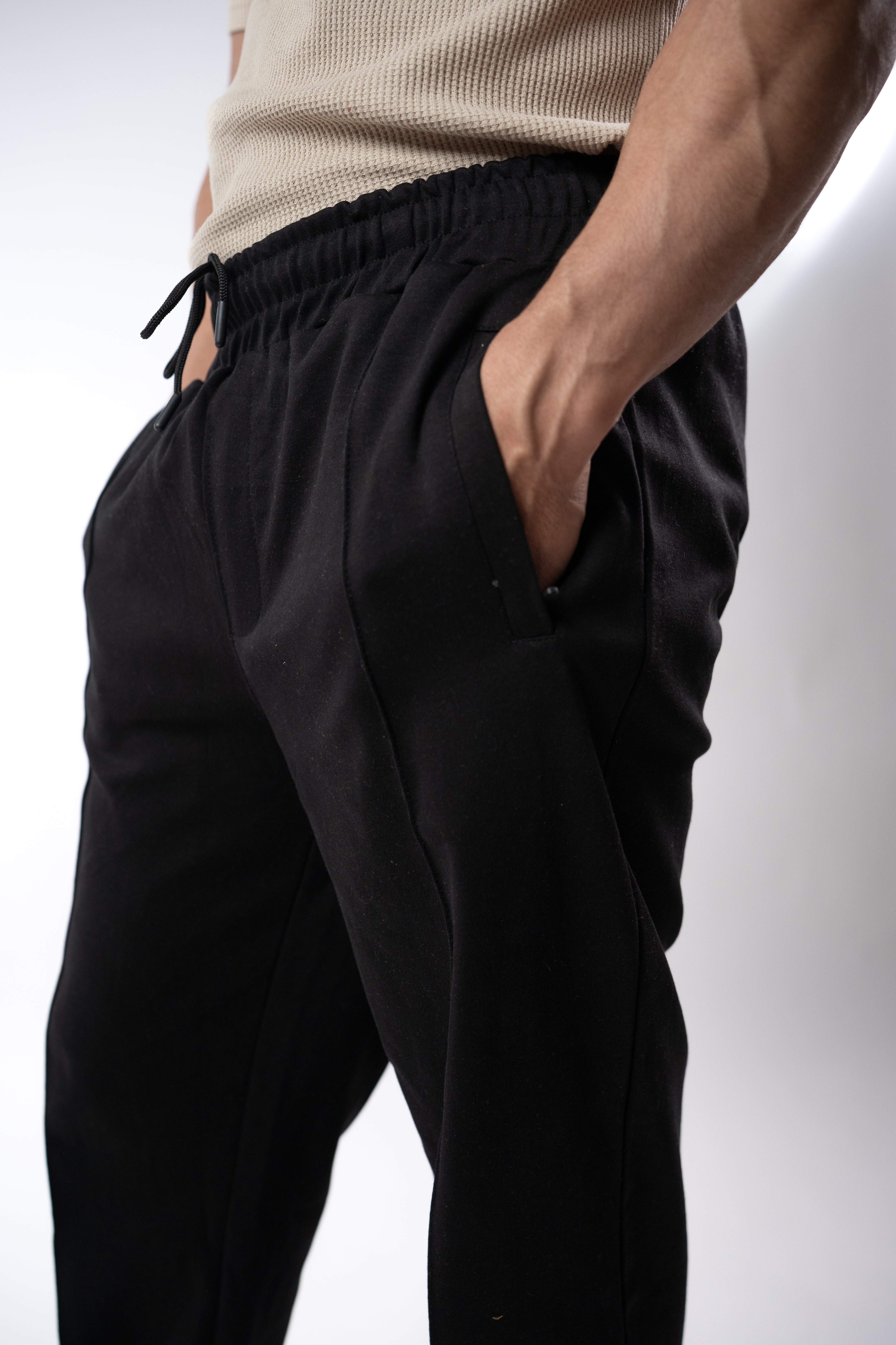 Black Stapered Trouser