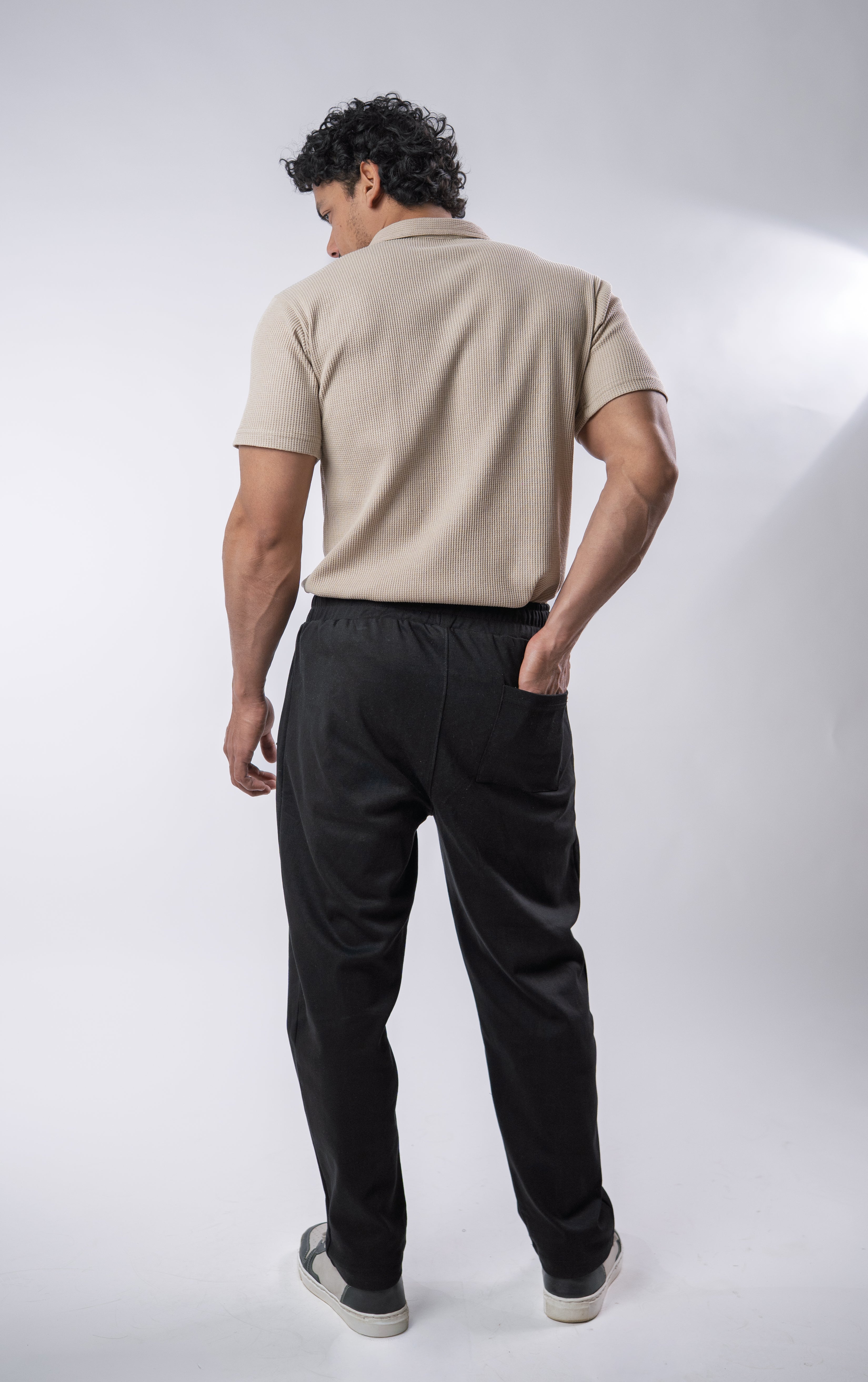Black Stapered Trouser