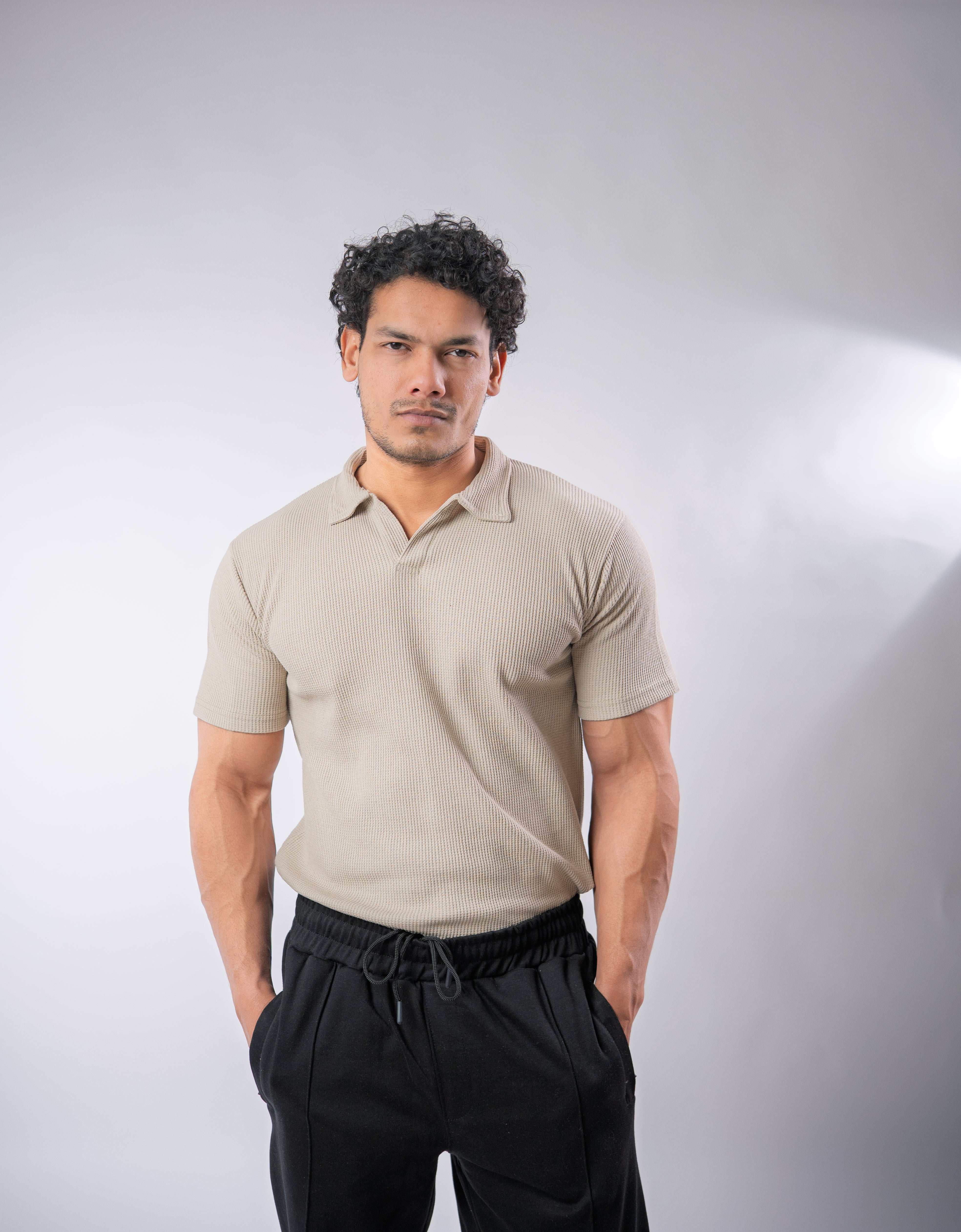 Camel Johnny Collar Polo