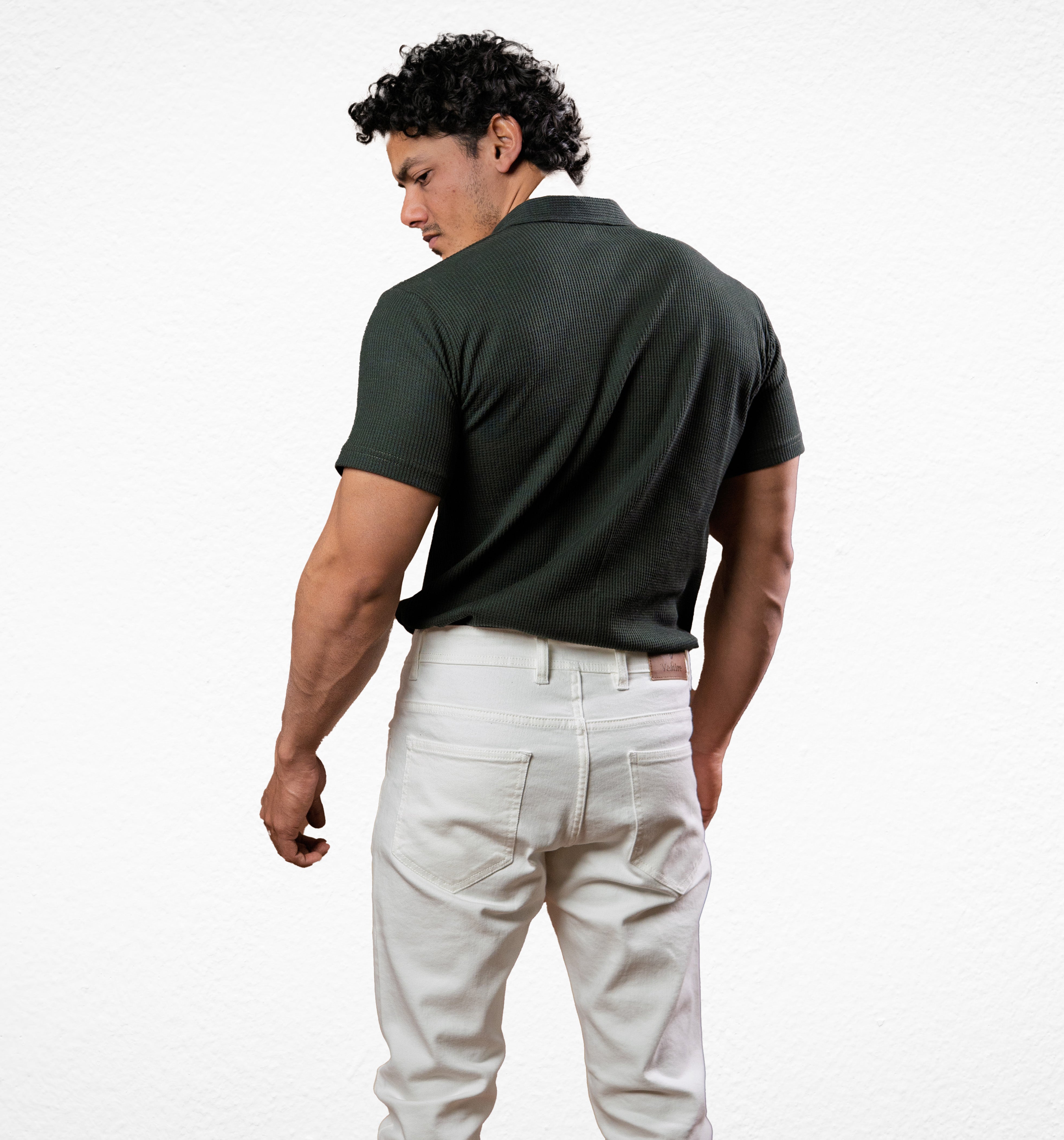 Olive Green Zipper polo