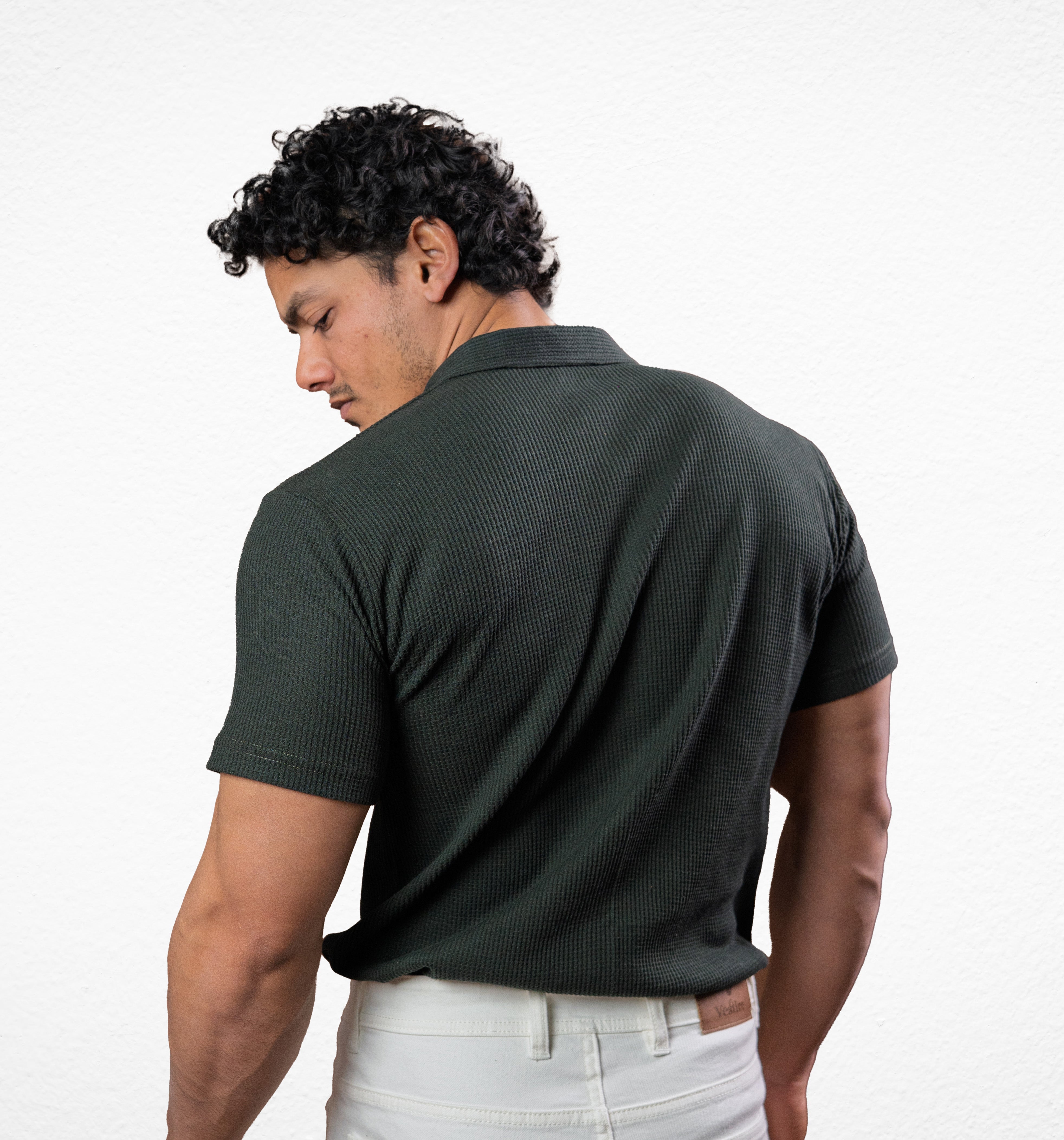 Olive Green Zipper polo