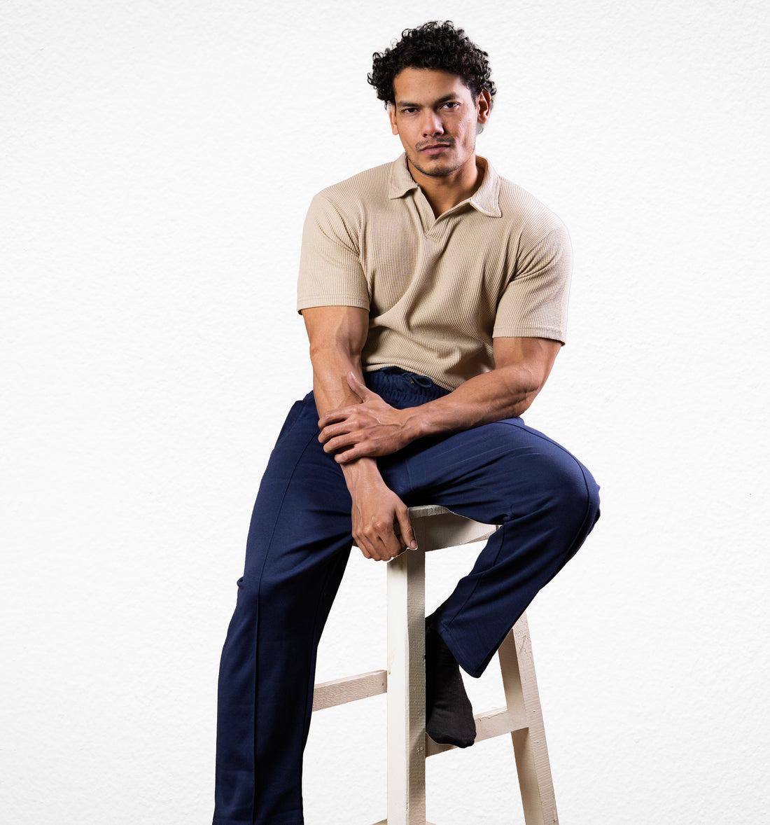 Blue Stapered Trouser