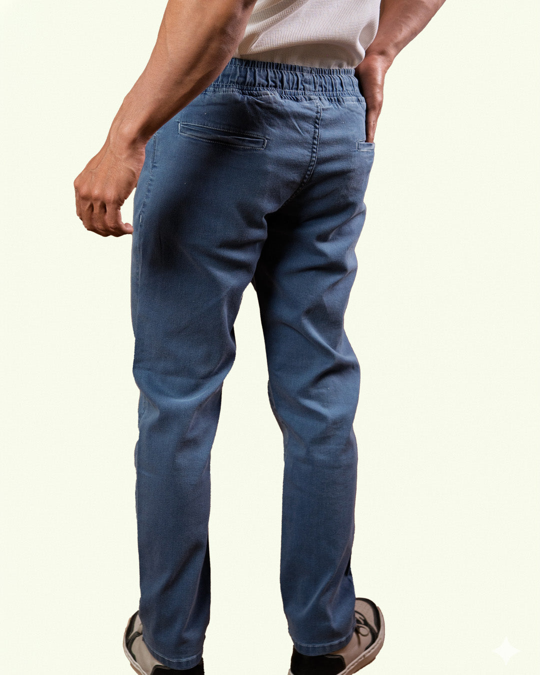 Ice Blue Denim Joggers