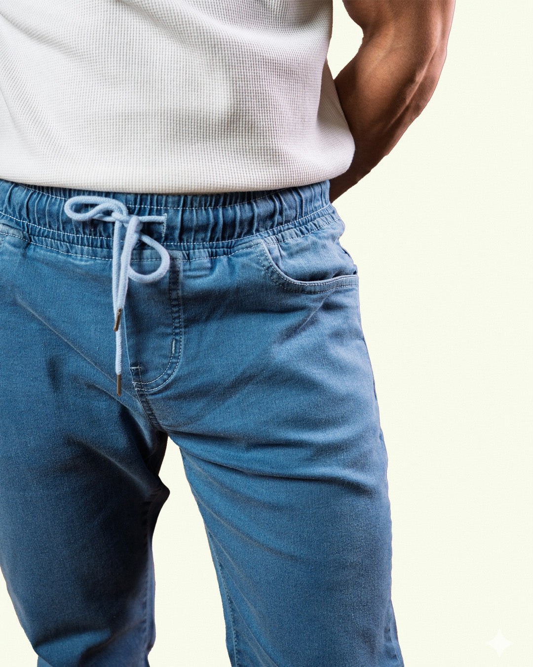 Ice Blue Denim Joggers