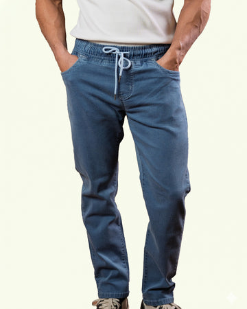 Ice Blue Denim Joggers