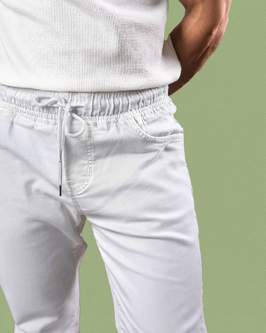 White Denim Joggers