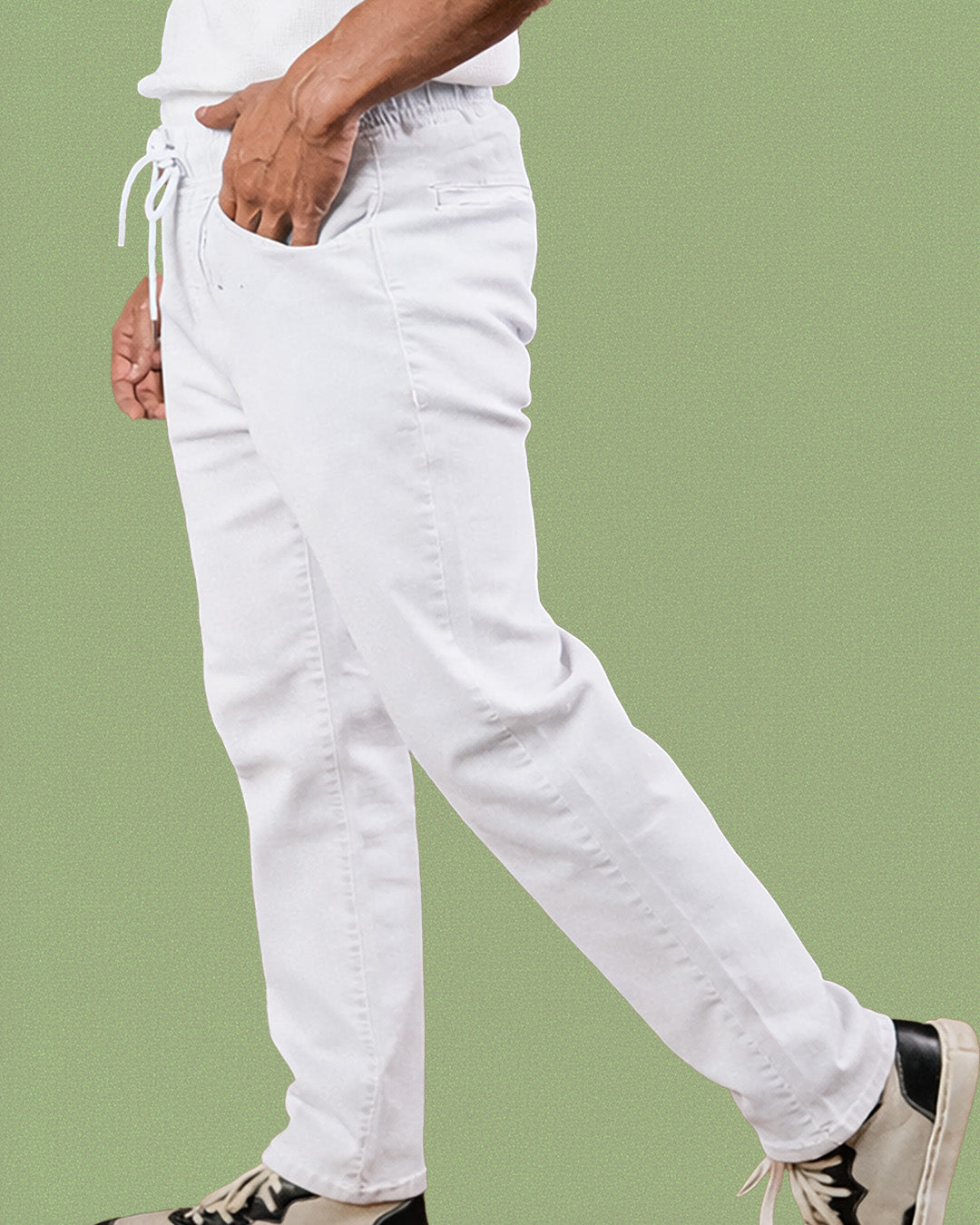 White Denim Joggers