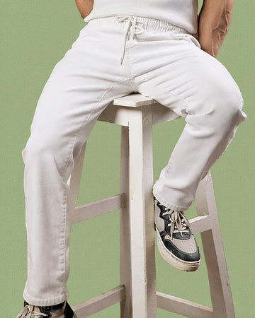White Denim Joggers